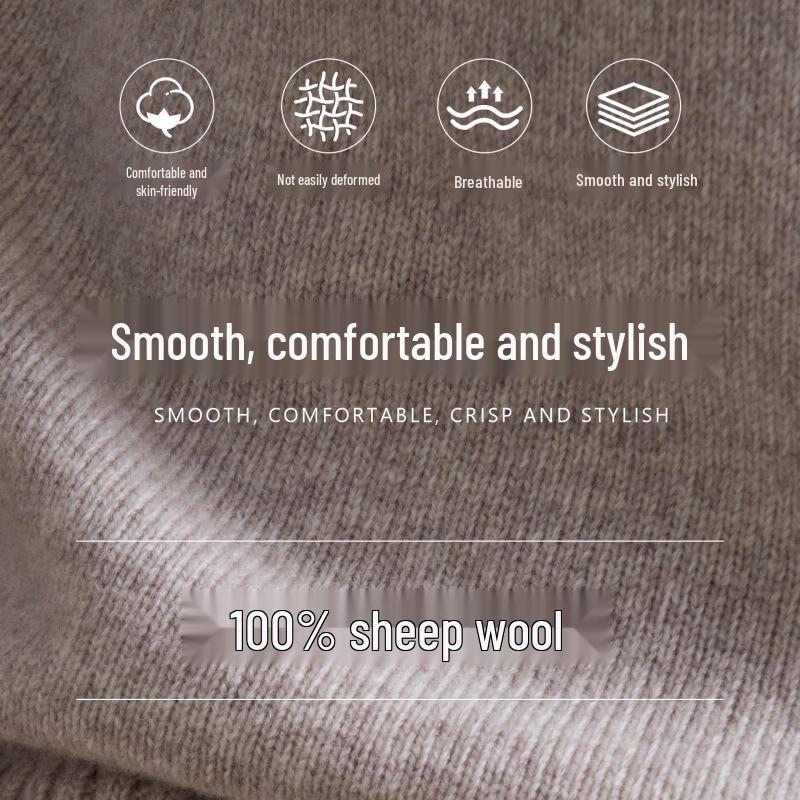 Men's 100% Pure Wool Thickened Turtleneck Sweater