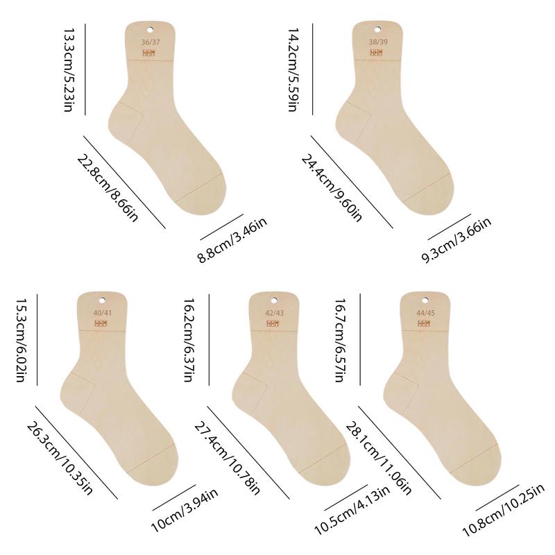 Knitting Sock Blocker 5PCS Crochet Wood Socks Knitting Tool Sturdy Sock Knitting Model Sock Knitter Tool Stocking Knitting Molds
