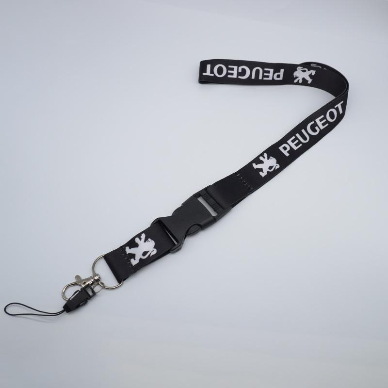 

2026 Hot Car Sticker Peugeot Lanyard Nylon Printing Emblem Car Keychain for Peugeot 206 207 307 3008 2008 308 407 408 508 301 20 чёрный