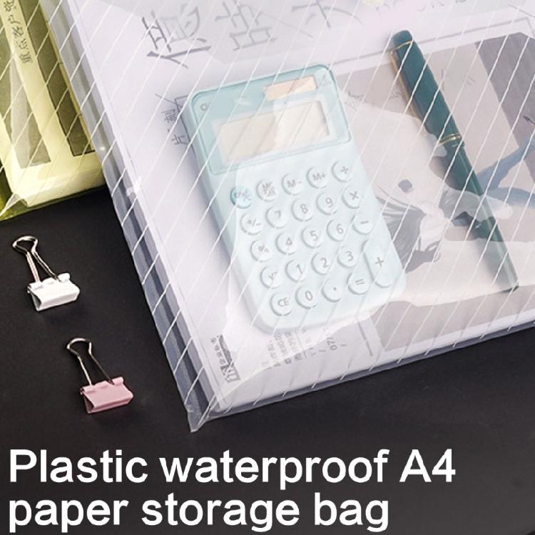 Secure Snap Closure Plastic Document Holders A4 Size Waterproof File Folders Document Wallet For School Office Use