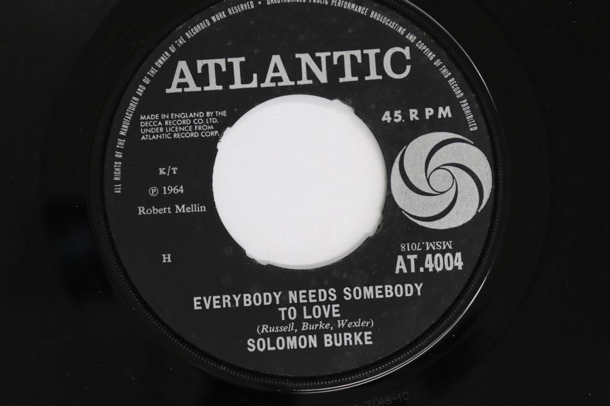 

7-дюймовая пластинка SOLOMON BURKE - Everybody Needs Somebody To Love AT4004 Atlantic 1964 UK Соул/Фанк Б/У
