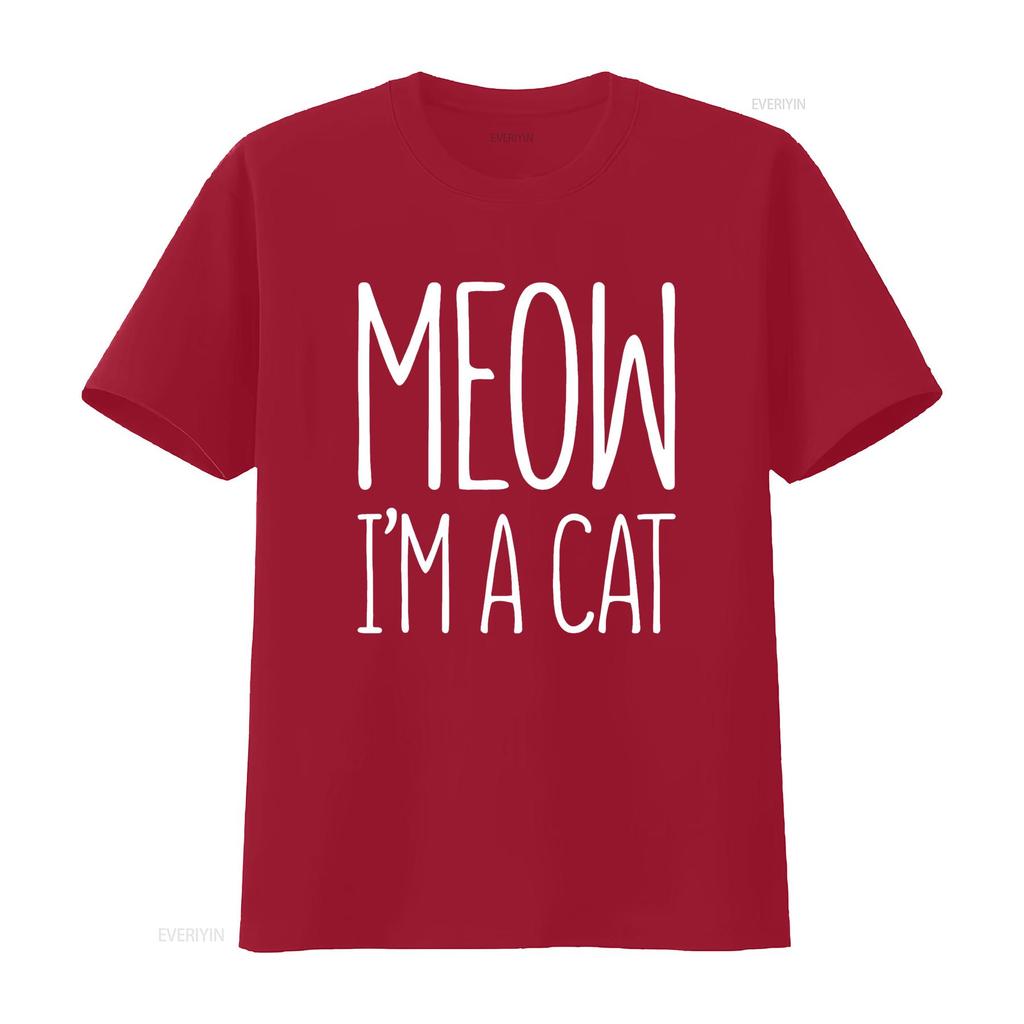 Meow I m A Cat T Shirt Halloween Costume vintage Washed homme Breathable streetwear Unisex designer clothes Casual Comfortable