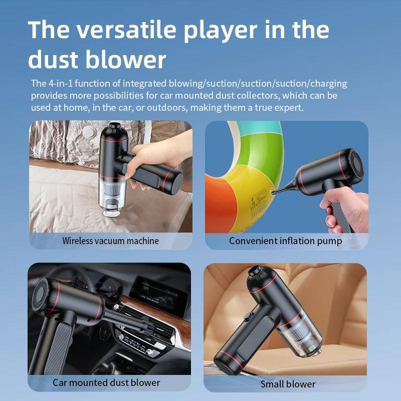 Car Wireless Vacuum Cleaner Strong Suction Handheld Wet Dry Auto Vacuum Dual Use Mini Cordless Auto Vacuum Cleaner For Car