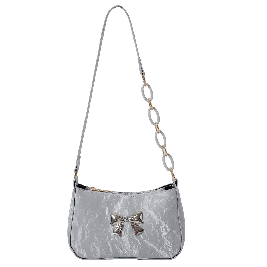 Women's Bag Underarm Bag 2025 Spring New High-end Foreign Shoulder Bag Network Popular Fashion Bow Handbag