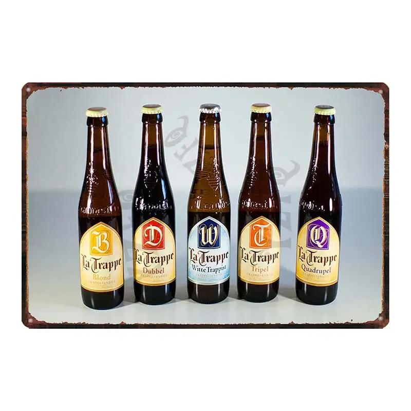 Birra Belga VintageBrugse Zot La Trappe Segno Metallico Lattina Targhe Per Muro Bar Pub Arte Cucina Caffè Decorazioni Casa 30X20CM DU-8282A