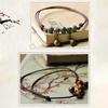 Blue Ceramic Brown Rope Anklet Women Girls Hand-Woven Beaded  Jewelry