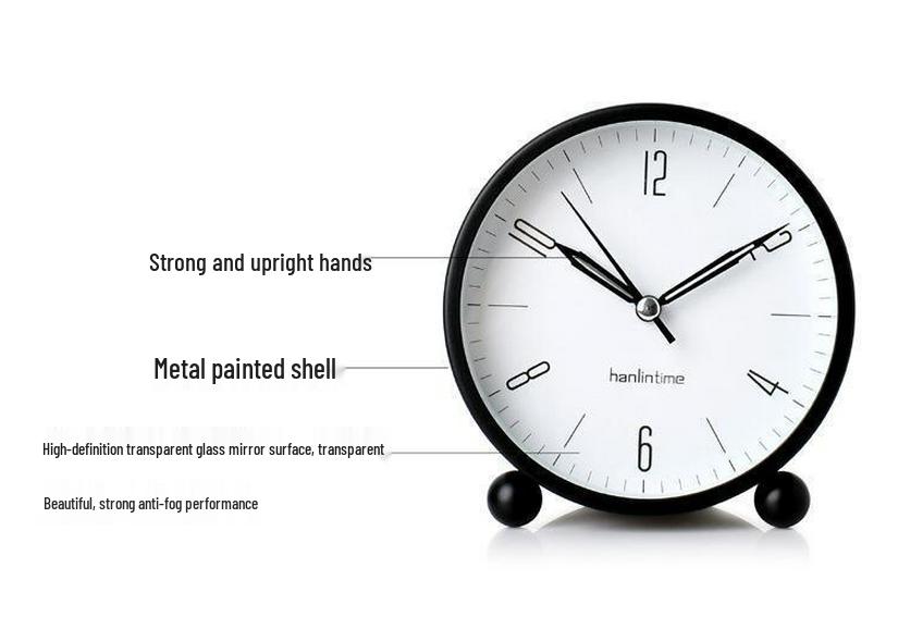 2025 Children's Creative Mute Mini Metal Luminous Alarm Clock - Simple & Compact Bedside/Desk Clock