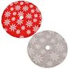 Luxurious Red Snowflake Christmas Tree Skirt In Soft Plush For Festive Celebration