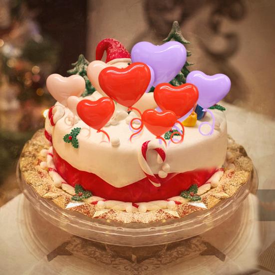2 Sets Cake Toppers Creative Shape Vibrant Color 3D Visual Effect Food Grade Love Heart Cake Toppers Birthday Party Decorations Party Supplies