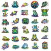 56Pcs Colorful Psychedelic Frog Graffiti Stickers Cute Frogs Cartoon Decal Diy Luggage Phone Guitar Scrapbook Classic Kid Toys