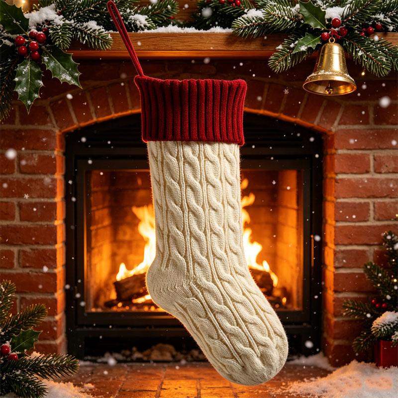 Personalized Christmas Stockings Custom Embroidered Name Large Monogram Knit Christmas Family Stocking for Holiday Party Decor
