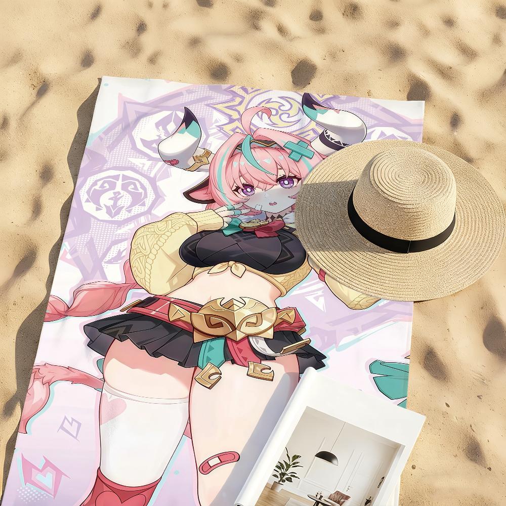 Game Varesa Genshin Impact Towel Sports Quick Dry Travel Camping Gear Sandproof Soft Light Large Beach Towel