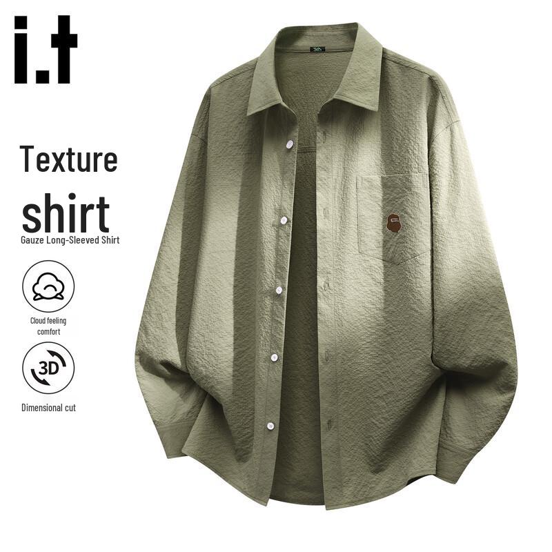 Fingercroxx IT Men s Textured Long Sleeve Shirt 3XL