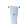 White Metal Flower Bucket for Arranging and Decorating - Large Vase for Fresh and Dried Flowers