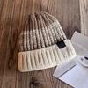 Color Fashionable Blocked Thick Warm Men Knitted Hat For Winter Wind Resistance