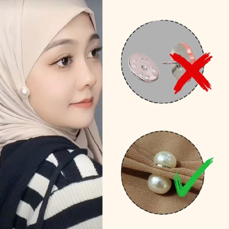 Set mit 12 eleganten magnetischen Hijab-Nadeln Dekorative Schal-Befestiger Imitation Perlen Broschen Schmuck für muslimische Kleidung