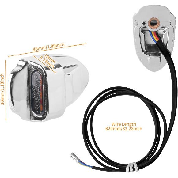 Mini LED Blinklys Baklys Bakindikatorer Passer til Harley Dyna 2000–2017 Softail 2000–2025 (Chrome)
