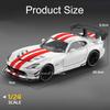 1:24 Scale Viper Hellcat Model Toy Car Alloy Body Sound Light Pull Back Doors Opened Supercar Toys Display Gifts Collection
