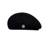 Summer Moss Green Retro Hollow-Out Knitted Beret Women Face-Slimming Trendy Artist Hat Painter Cap Female
