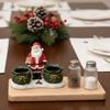 Resin Santa Claus Sculpture Spice Jar with 2 Glass Jar Christmas Pepper Salt Bottle Restaurant