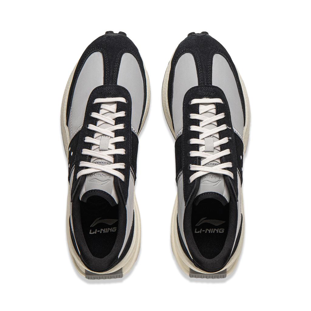 Li Ning Lightweight Comfortable Versatile Fashionable Trendy Durable Breathable Low-Top Casual Shoes Unisex Casual Shoes Black Gray AZGV107-2