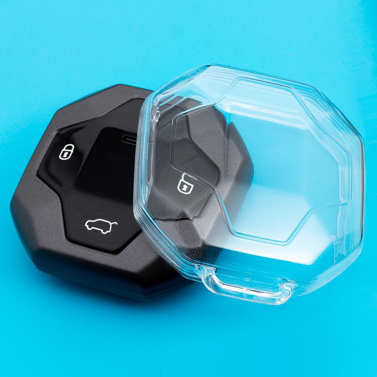 

Slim Car Key Fob Case Cover Keychain For Jetour T2 2024 2025 2026 Accessories Black Transparent
