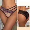 Pantaloni Sottili Seducenti da Donna a Maglia Slim Fit con Ricamo Floreale Sottile, Biancheria Intima per Luna di Miele