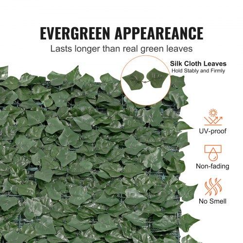 VEVOR Ivy Privacy Fence, 990 x 2490 mm Artificial Green Wall Screen, Greenery Ivy Fence with Mesh Cloth Backing and Strengthened Joint