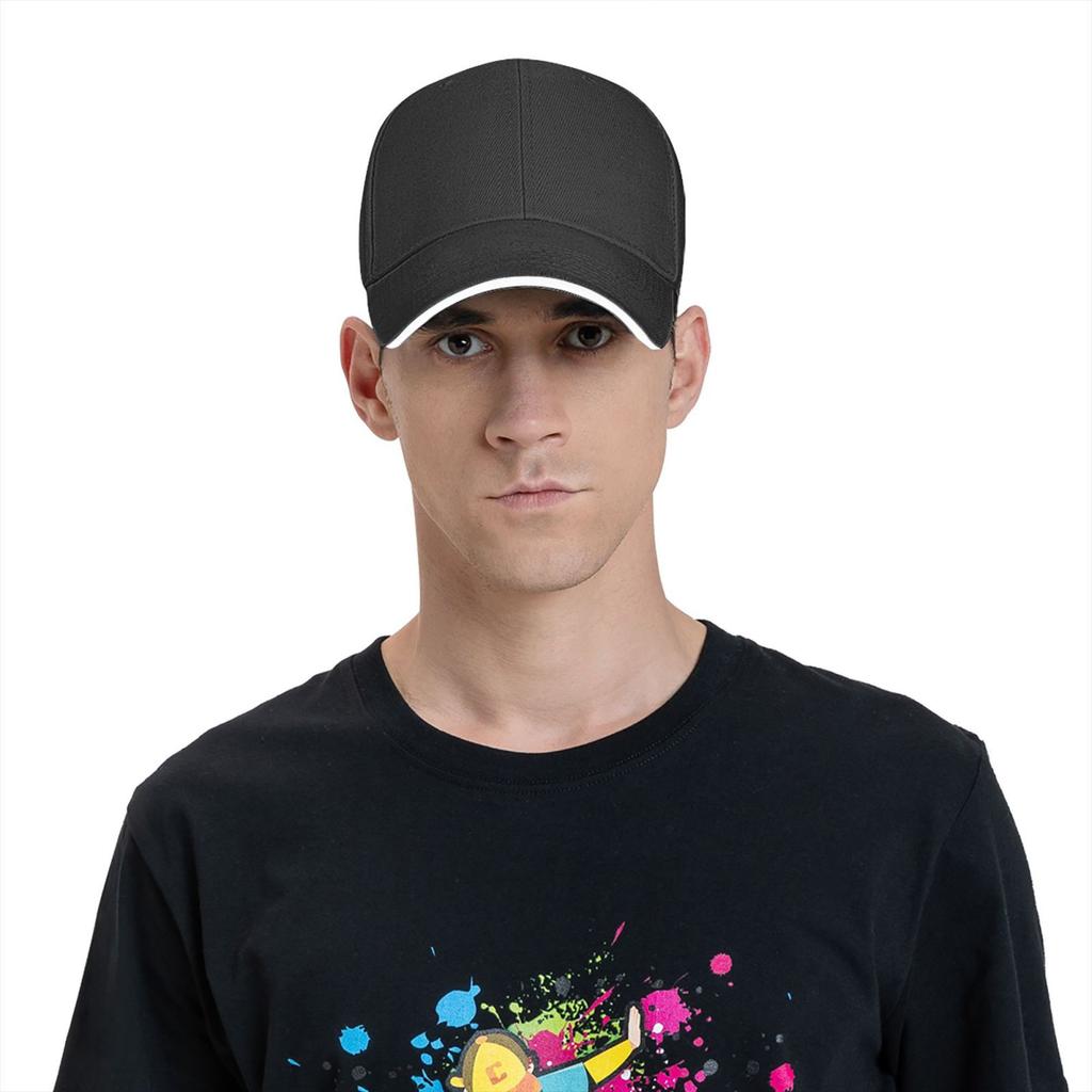 Black and White Striped Minimalist Style Hat, Unisex Printed Baseball Cap Sandwich Brim Snapback Sports Cap, Suitable for Daily
