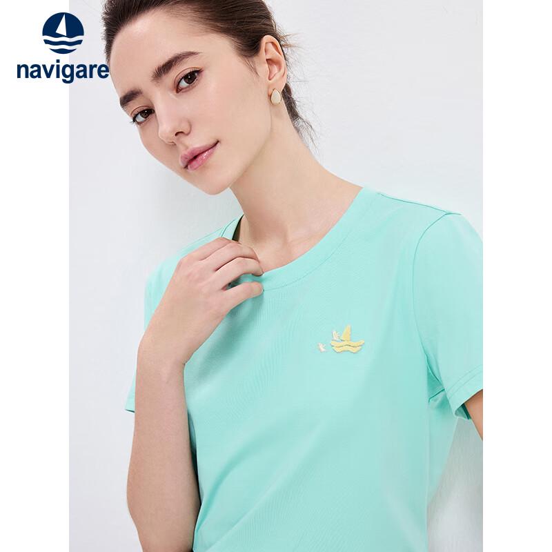 Navigare Women's Cool-Touch Round Neck Short Sleeve T-Shirt