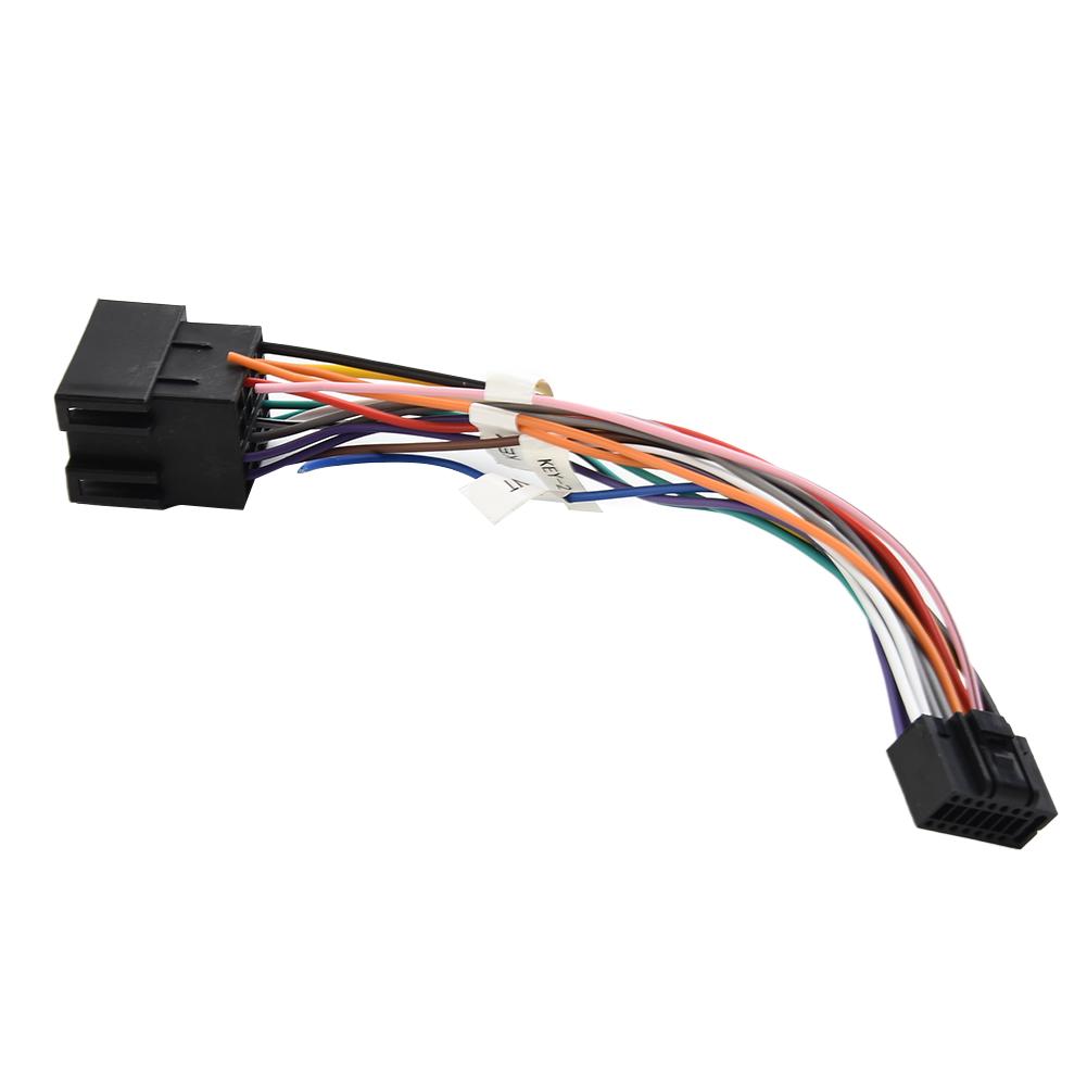 Universal Car Stereo Radio 16Pin To ISO Cable Adapter Male Plug To Female Connector Wiring For Auto Car With 16Pin Sockets