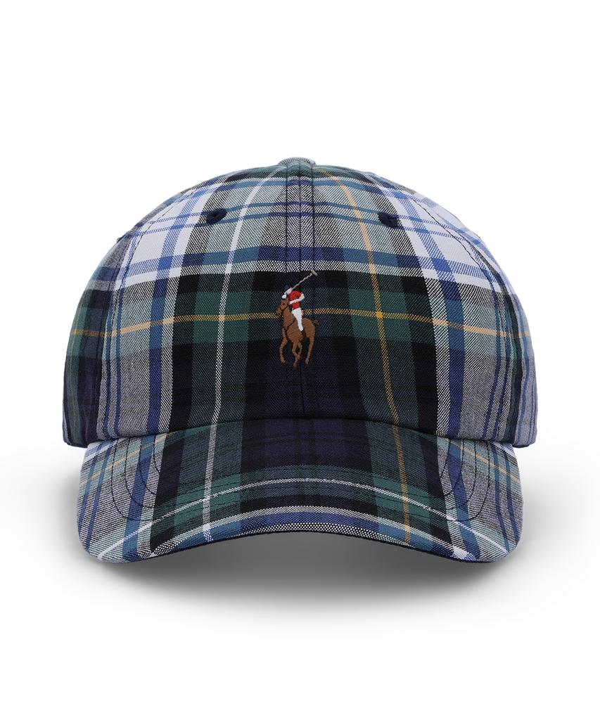 POLO RALPH LAUREN Plaid Oxford Ball Cap - White