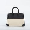 Borsa a tracolla da donna in tela platino e pelle patchwork