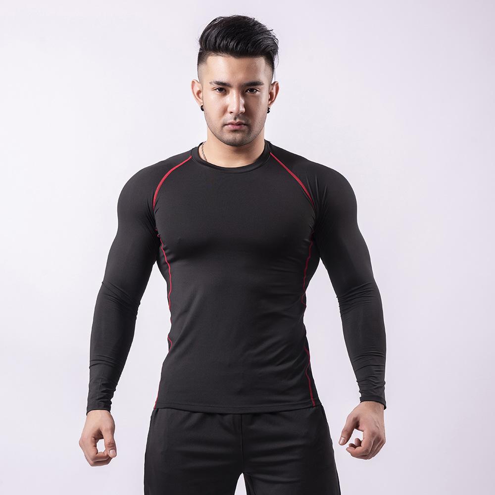 Men's Sports Running T Shirt+ Pants Fleece Thermal Quick Drying Clothes Winter Warm Long Sleeve Tops & Trousers for Running Fitness Training