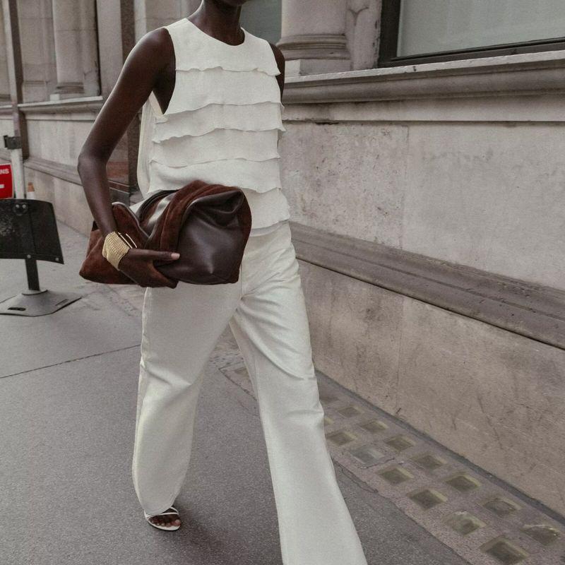 Za New Fall Women's Clothing 2025 Fashion Wind Fashion Street Silk Satin Texture Ruffle Top 83129457