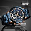 Orologio da polso sportivo al quarzo resistente all'acqua con quadrante rettangolare grande per uomo