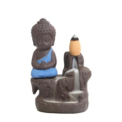 Heimduft, kleiner Räuchergefäß, Rückfluss, kreativer Mönch, Buddha, kleiner Weihrauchbrenner für Zuhause, Garten, Schlafzimmer