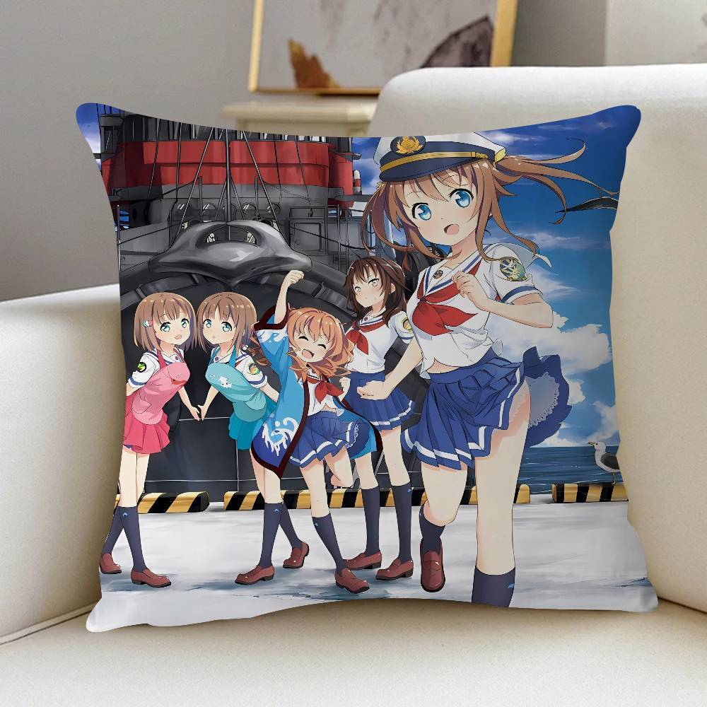 Anime H-High School Fleet Cushion Cover Decorative Pillow Sofa Home Decor Case Pillow Cases