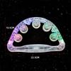 Colorful LED Hand Bells Double Row Handheld Tambourine Metal Jingles with 3 Lighting Modes Switchable Hand Held Plastic