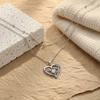 Double Layer Heart Pendant Necklace Women Tone Alloy With Cubic Zirconia Stacking Style Mom Jewelry