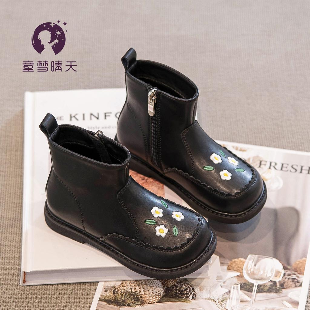 Girls short boots 2025 autumn and winter new children's boots autumn Martin boots women's treasure two cotton shoes winter princess velvet