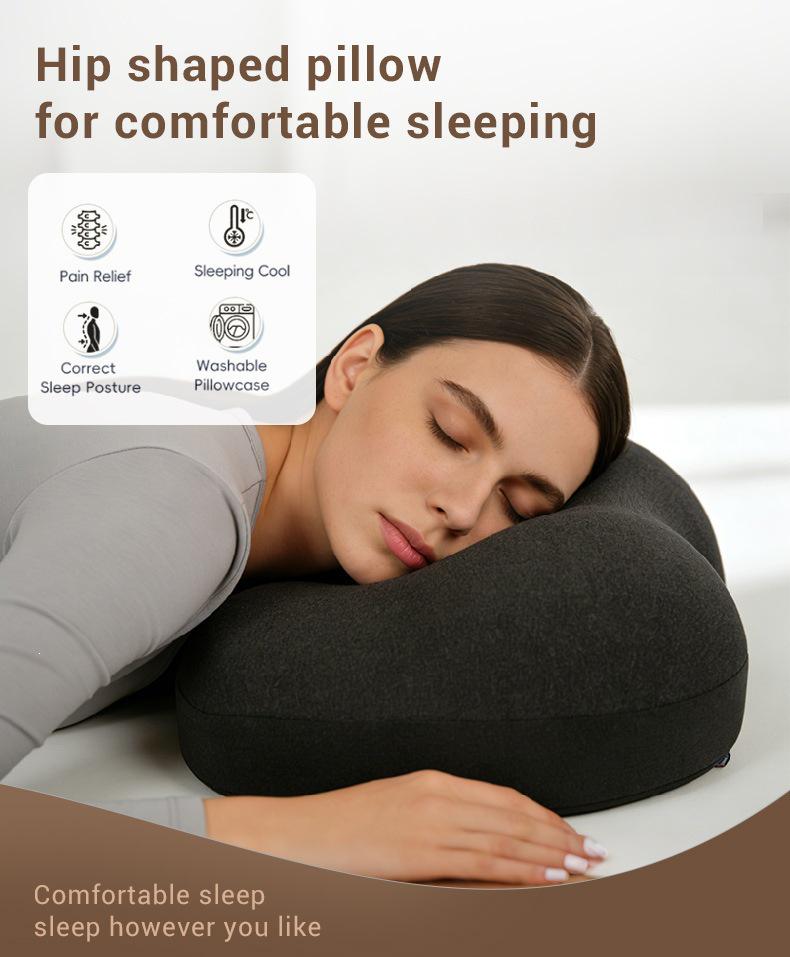 Memory Foam Seat Cushion Pillow - Ergonomic Buttocks Support for Home & Office