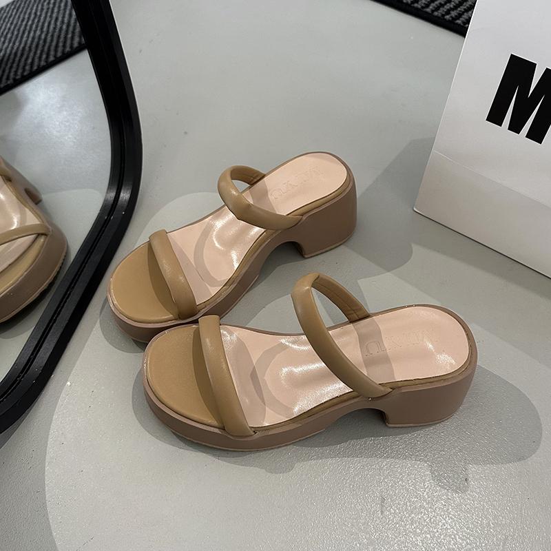 New Summer Open Toe Women's Slippers Fashion Ladies Outdoor Thick Bottom Dress Slide Sandals