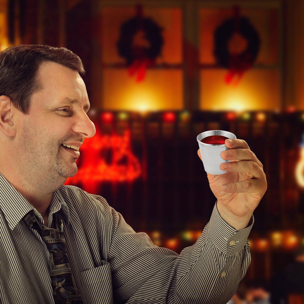 Stainless Steel Shot Drinking Cups Shot Cup Whiskey Shot Glass Drinking Tumbler For Wine Drinking For Home Bar Restaurant Travel Camping Party