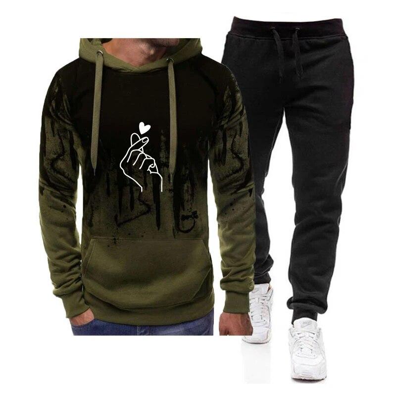 Tuta Uomo 2 Pezzi In Cotone – Felpa Con Cappuccio E Pantaloni Jogging, Completo Sportivo Per Tempo Libero, Palestra E Casa, Taglie Forti
