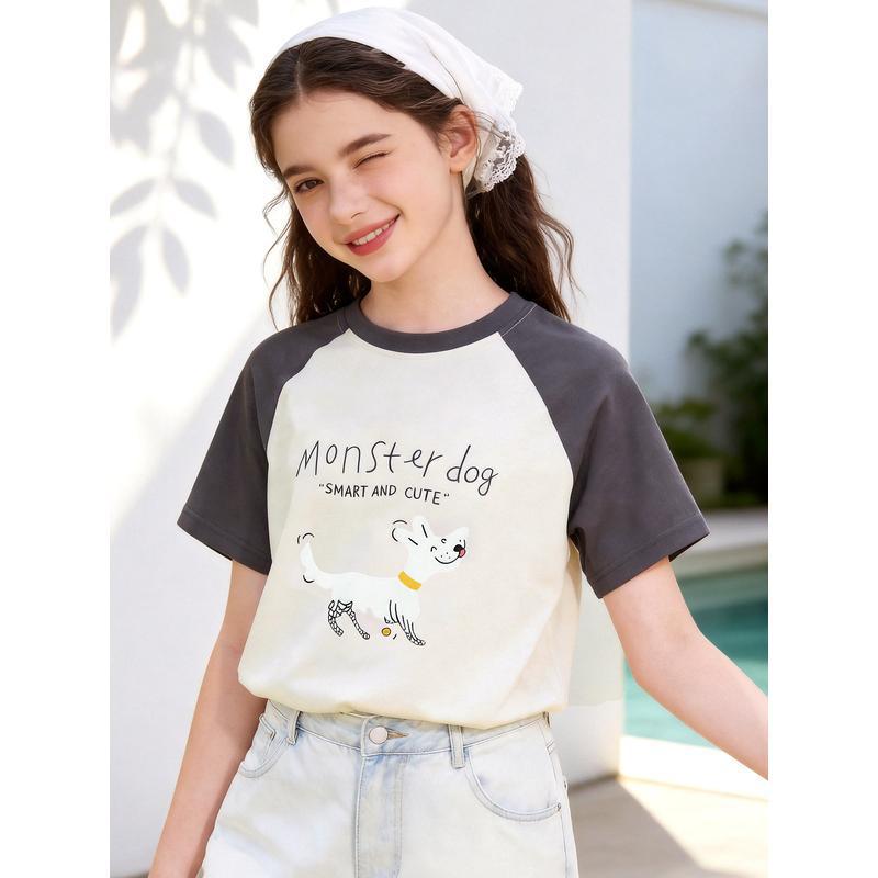 Girls' Summer Loose Short-Sleeve T-Shirt for Kids & Teens