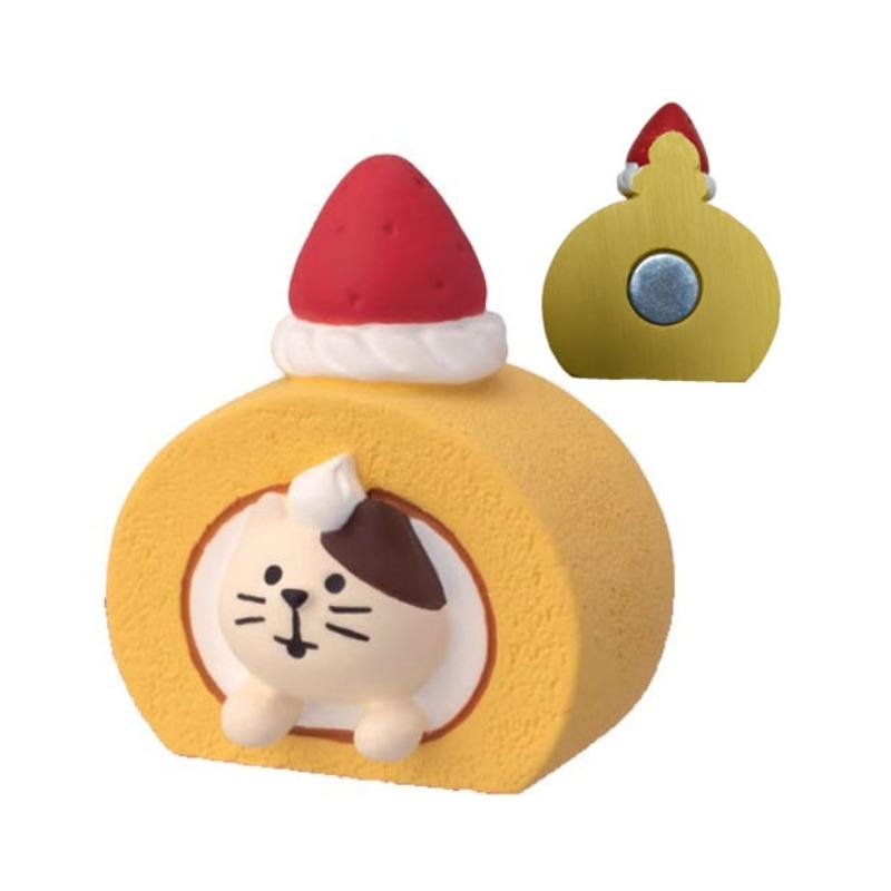 Japanese cat refrigerator sticker, grocery zakka cute bread coffee shop decoration gift miniature resin ornament