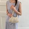 Yogodlns Summer Woven Net Shoulder Bag for Women Beach Hollow Out Crossbody Bag Retro Bohemian Vacation Daily Use Purse