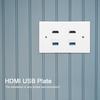 2 HDMI Female To Female Buckle 2USB Buckle Wall Plate Panel for Home Hotel