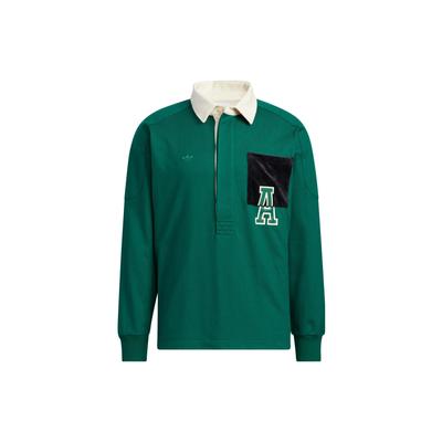 Originální Trefoil Anti-University Pánské polo tričko s dlouhým rukávem na zip Topy Tmavě zelená HY7236
